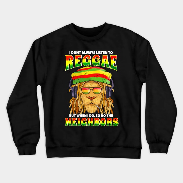 Reggae Music lovers Jamaican royal lion Gift Crewneck Sweatshirt by Ramadangonim